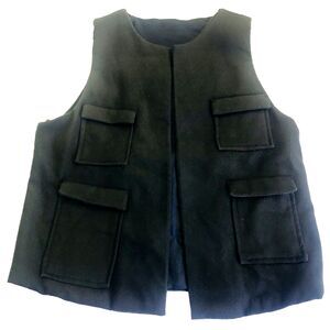 Hunting Shooting Vest Handmade Sleeveless Lined Black Unisex 36" - 42" Chest